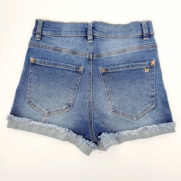 Wallflower "The Stellar High Rise" Distressed Denim Shorts - Picture 2 of 4